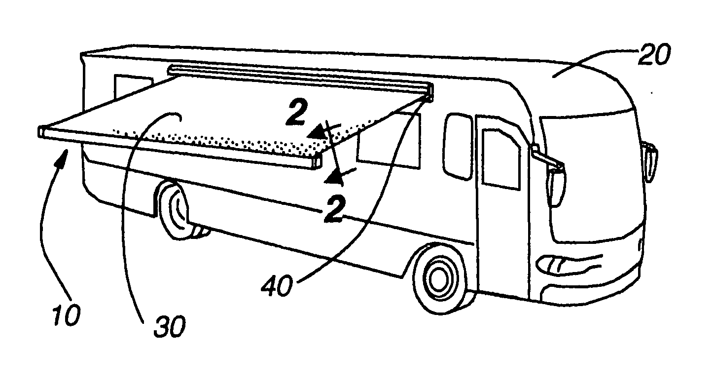 Apparatus and method for retracting awning