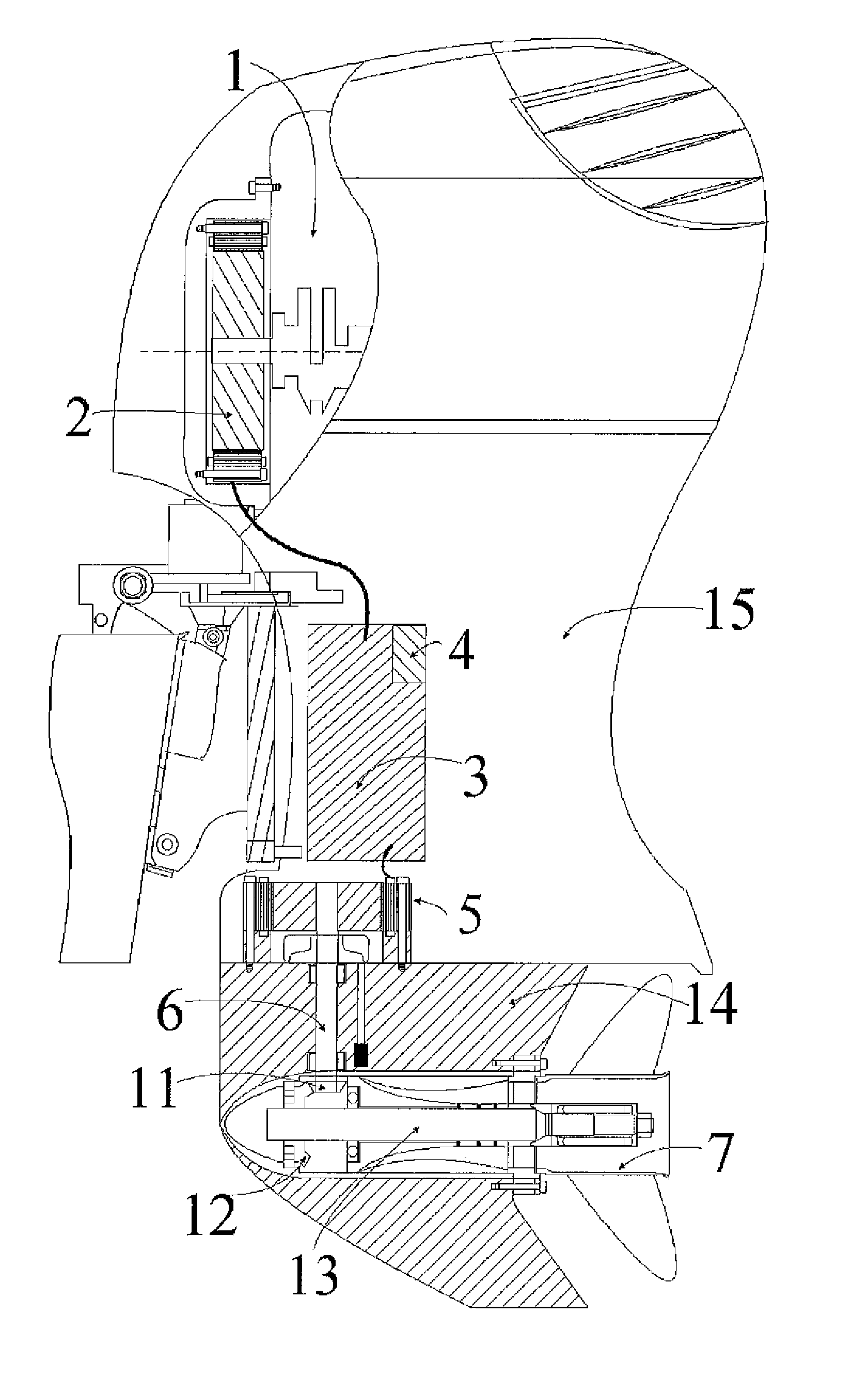 Outboard propulsion system for vessels