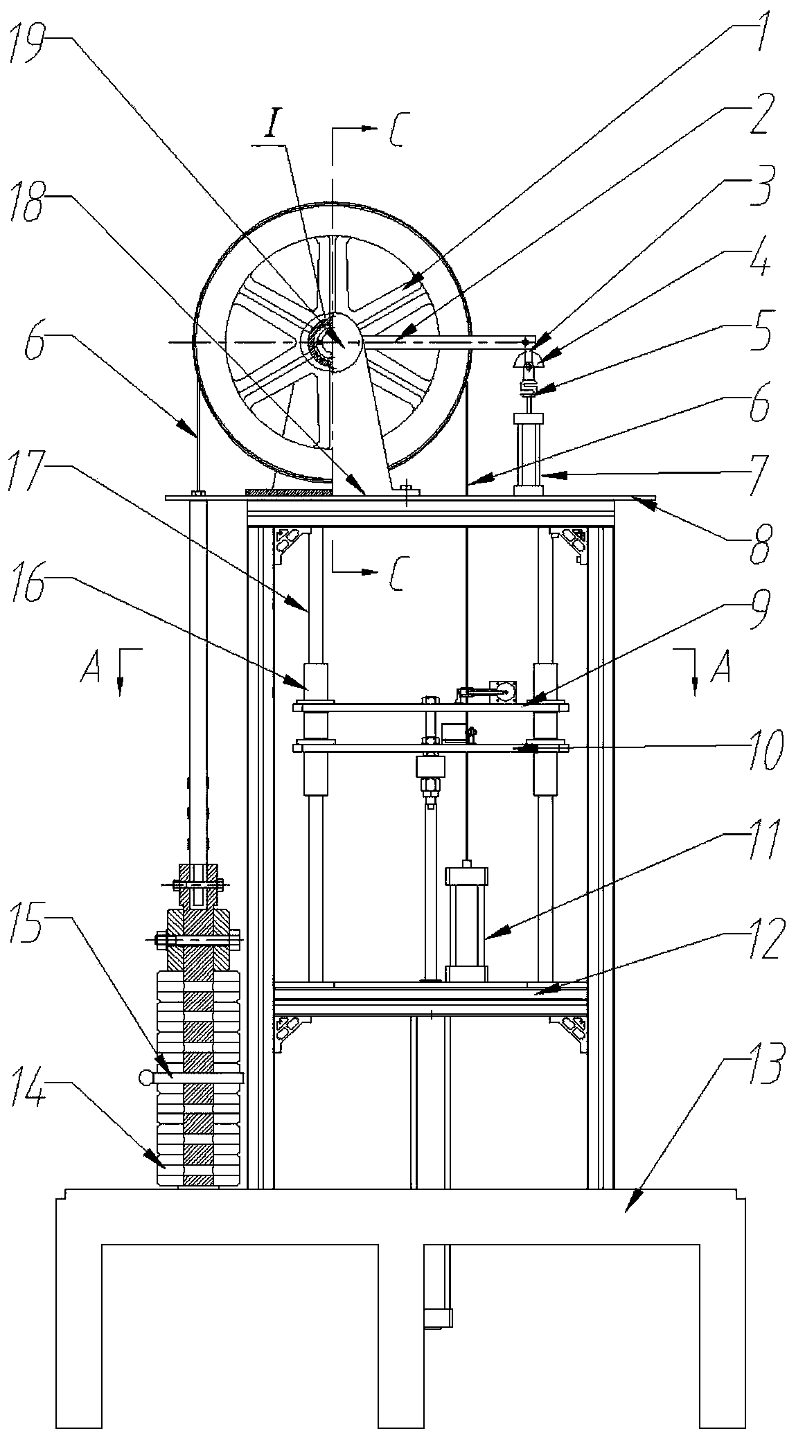 Friction loss experiment device and method under multidirectional vibration of steel wire rope and gasket