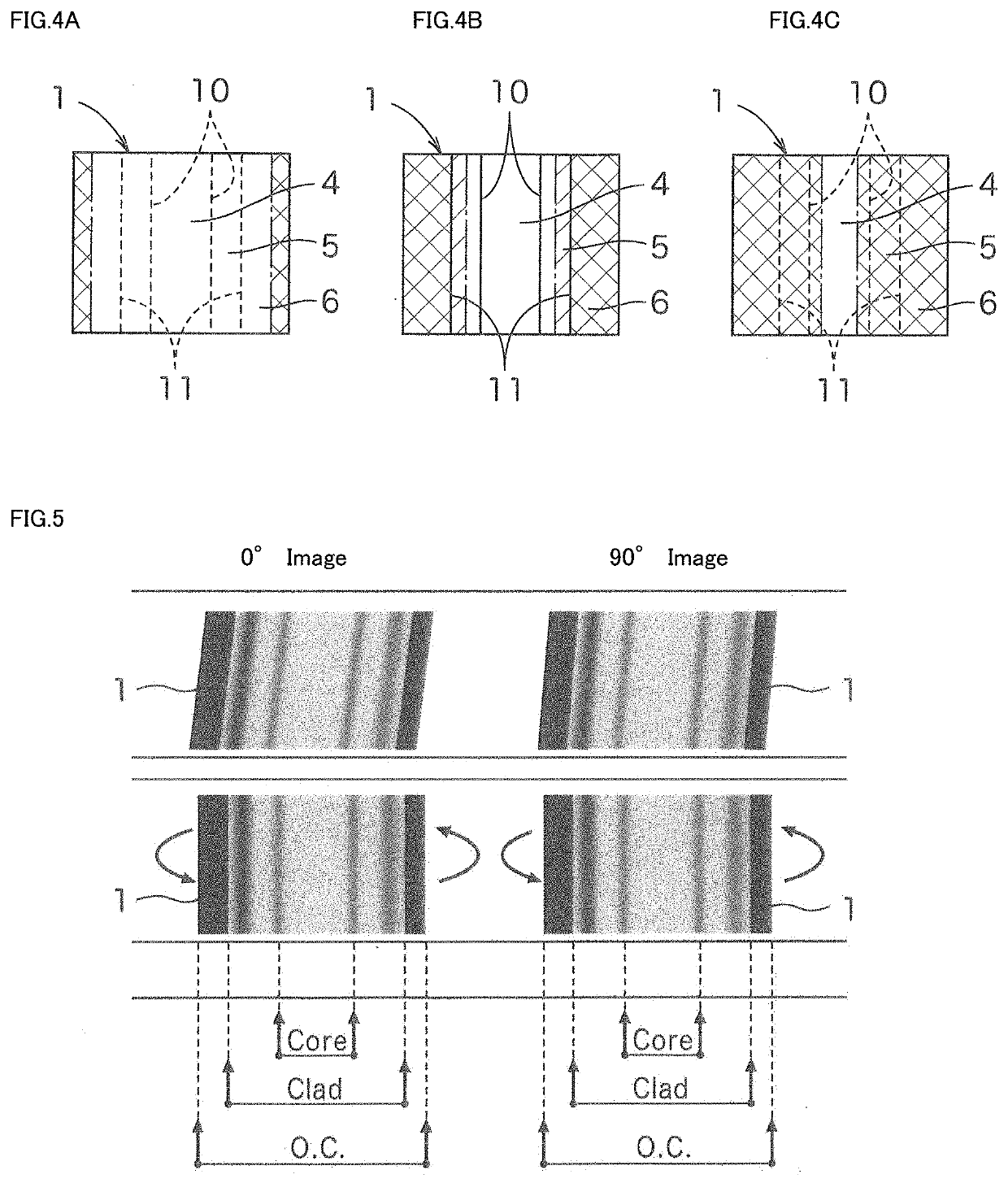 Plastic optical fiber core diameter measuring method, plastic optical fiber core diameter measuring apparatus used therefor, plastic optical fiber defect detecting method, and plastic optical fiber defect detecting apparatus used therefor