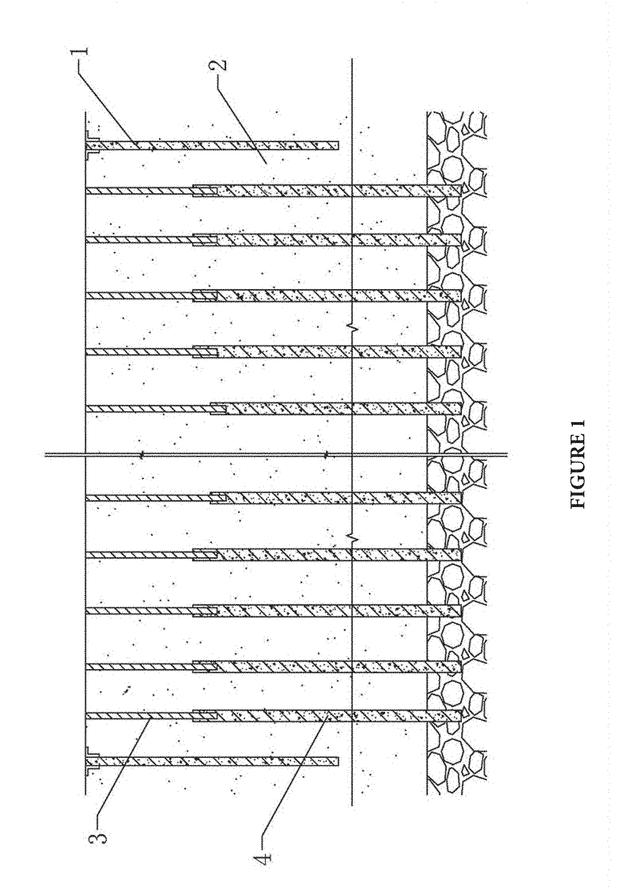Inverse construction method for deep, large and long pit assembling structure of suspension-type envelope enclosure