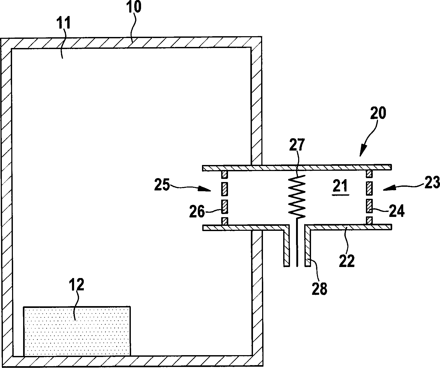 Method and device for reducing the humidity of a gas in a housing interior