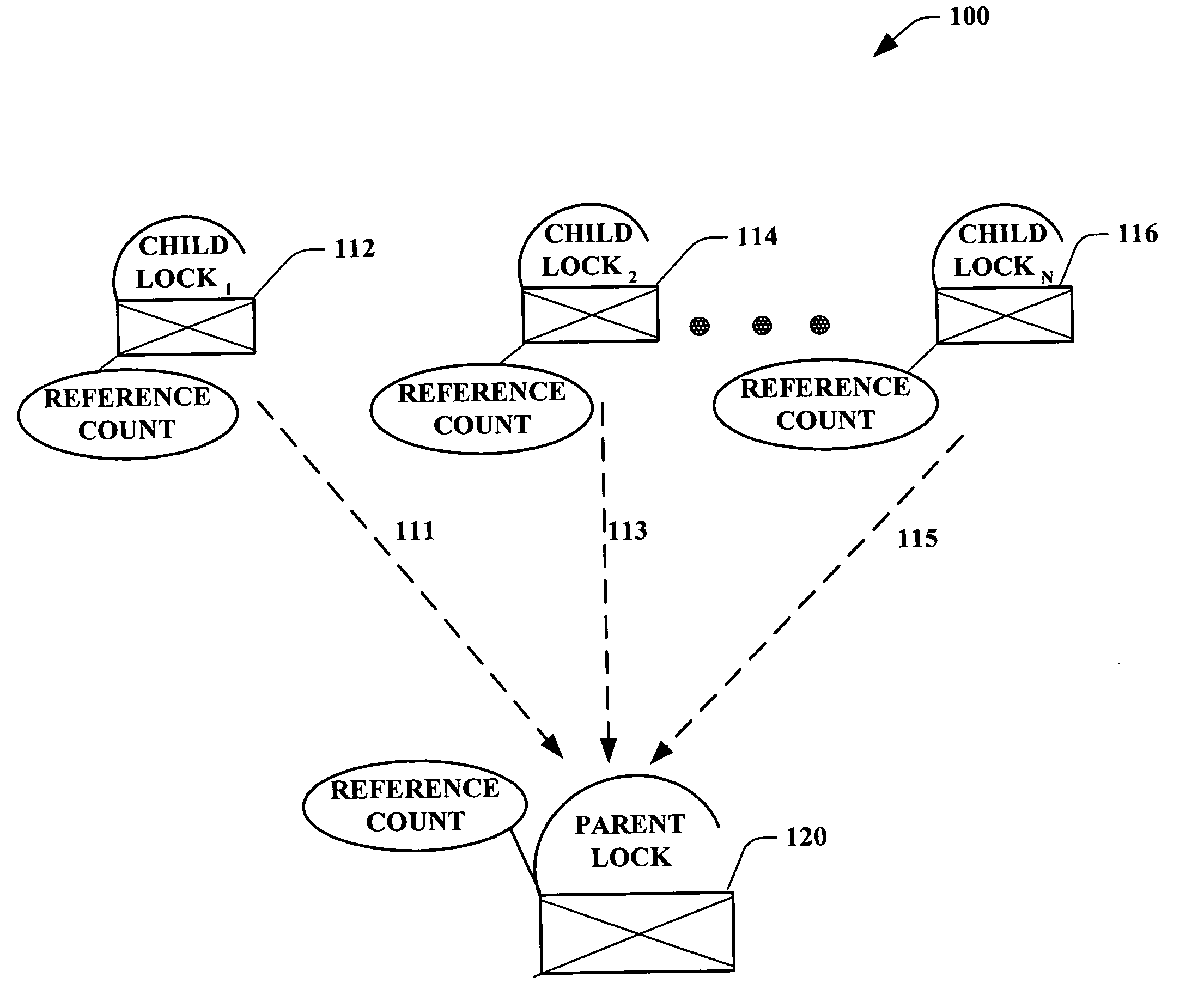 System and method for database lock with reference counting