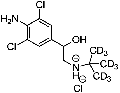Synthetic method of deuterium-labeled D9-clenbuterol hydrochloride