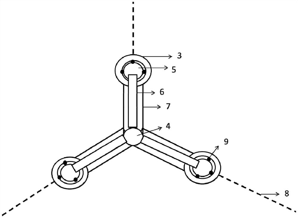 Wind turbine and multi-floater wave energy power generation device integrated semi-submersible platform structure