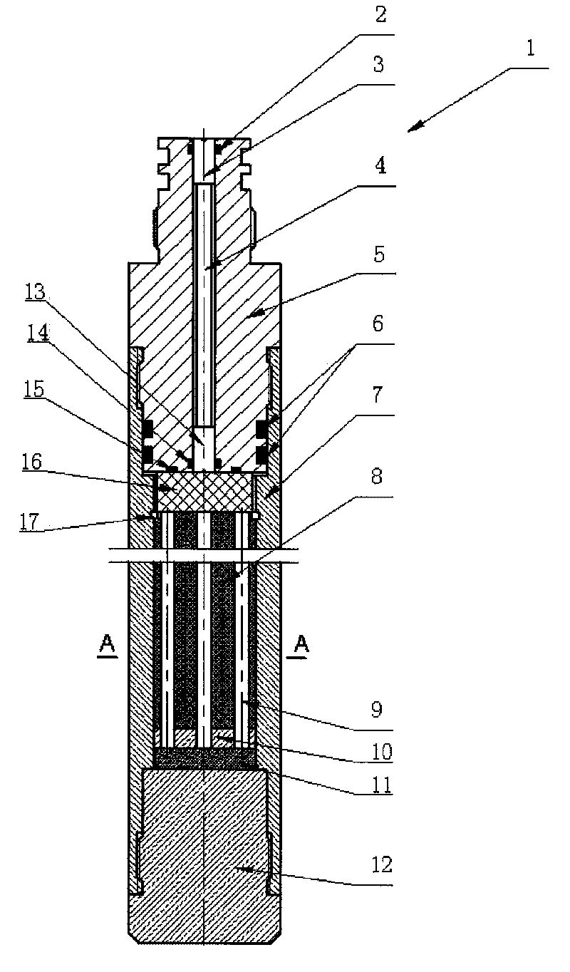 Adjustable-charge high-pressure resistance device for breakouting pack of dynamite