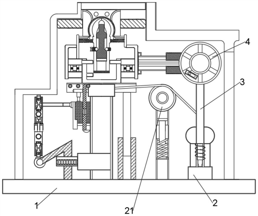 Adhesive tape winding device with function of automatically adjusting number of winding turns for express box control and adjustment