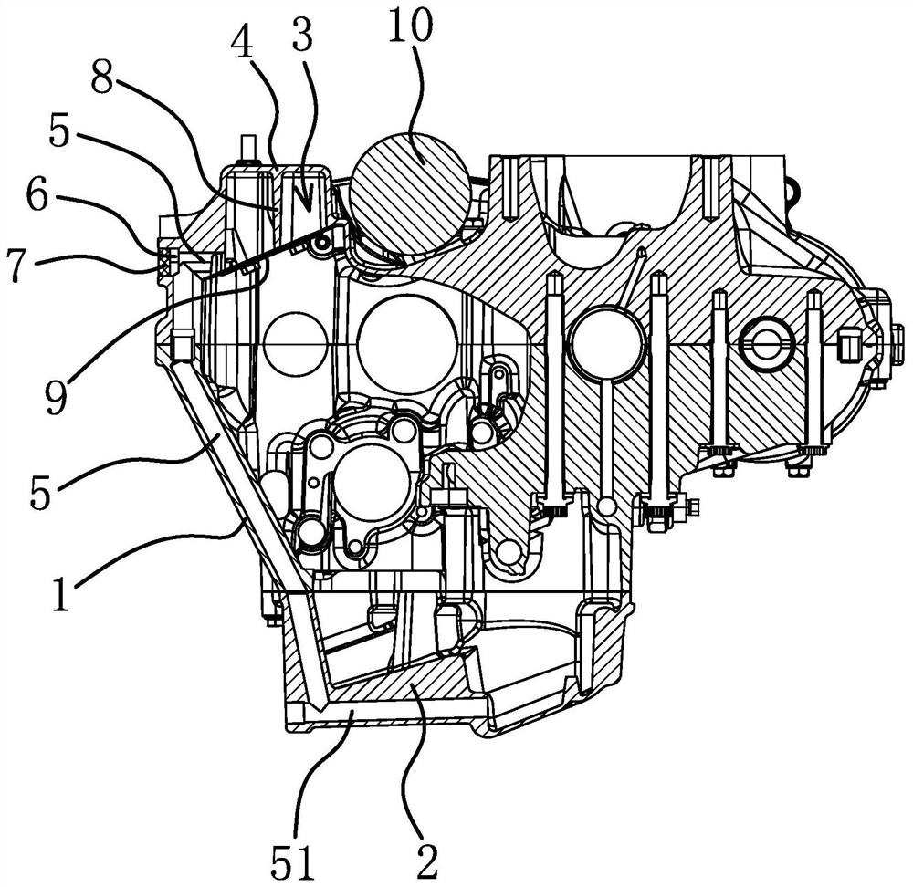 Oil-gas separation structure of engine