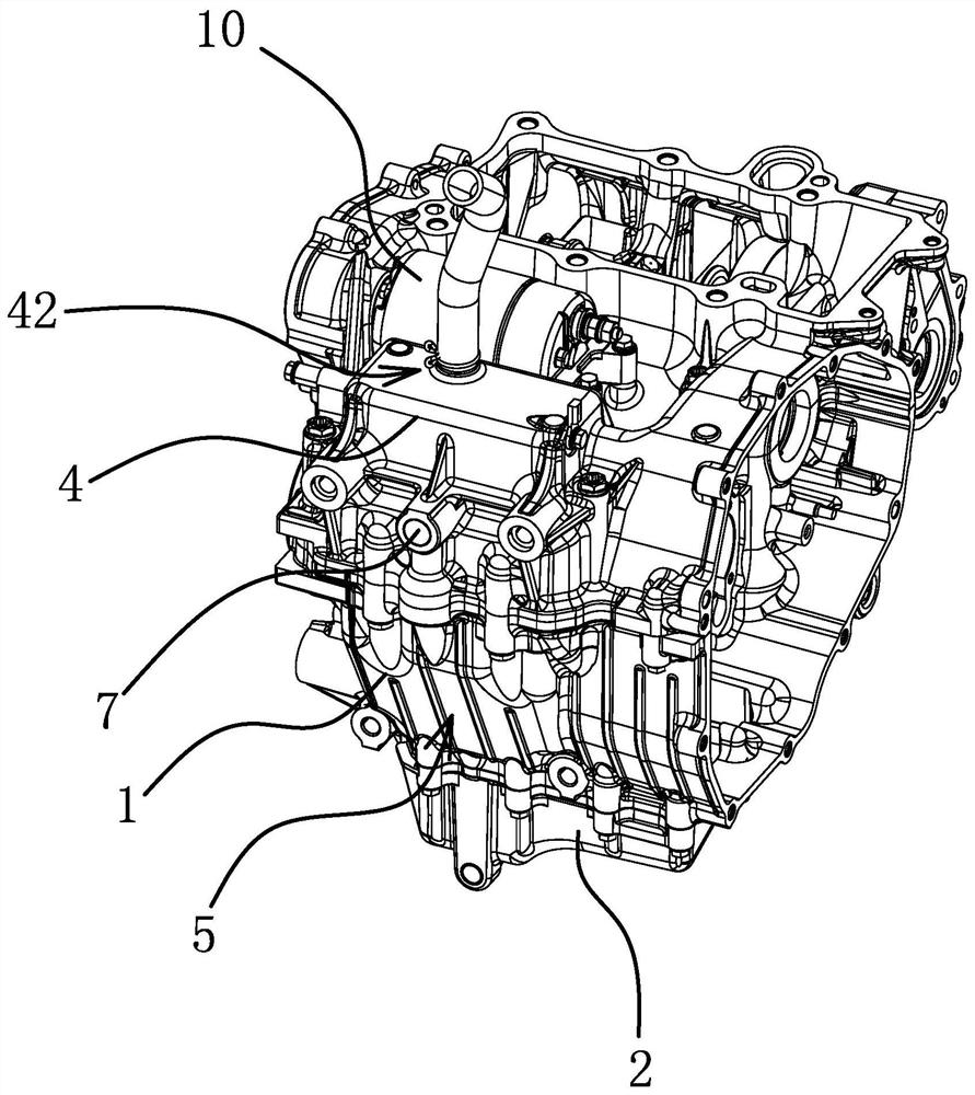 Oil-gas separation structure of engine