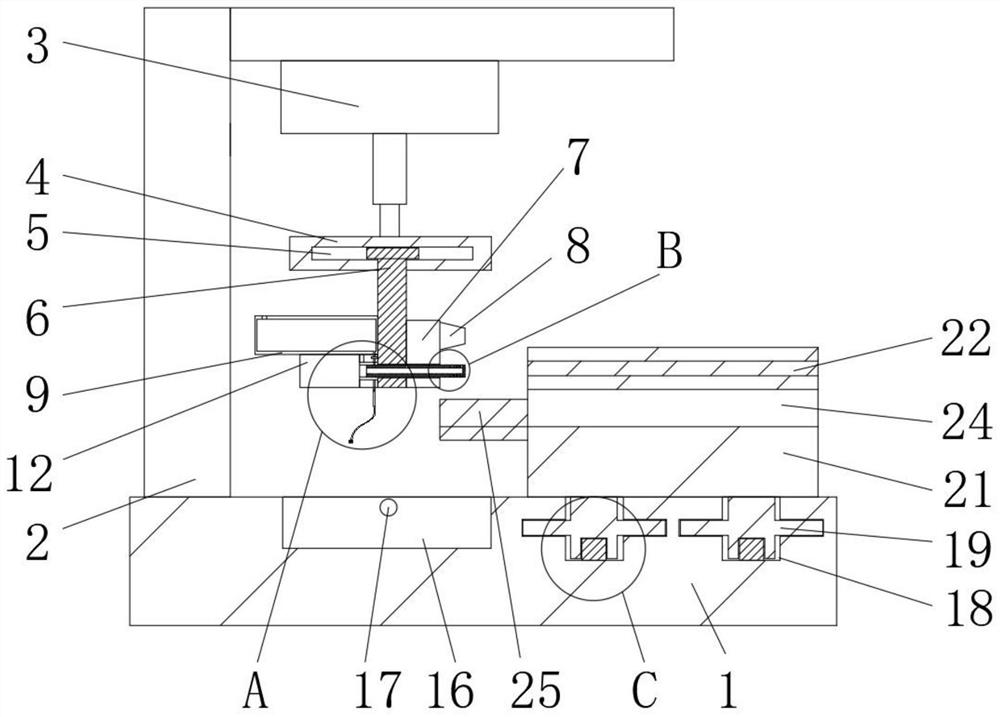 A deburring device for deep processing water outlet metal castings on inner pipe surface