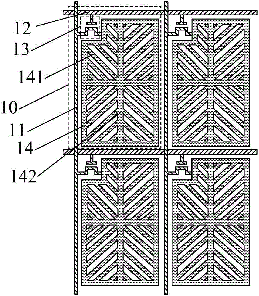 Pixel structure and array substrate and liquid crystal panel thereof