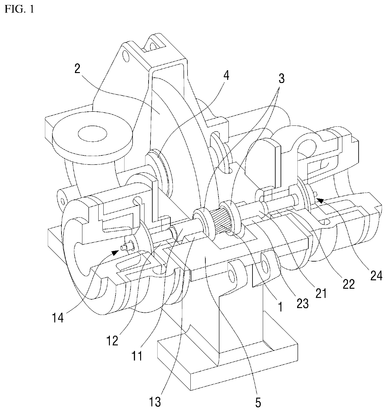 Axial thrust force balancing apparatus for an integrally geared compressor