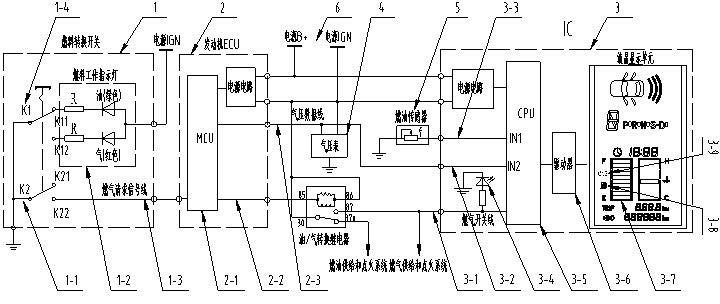 Fuel display control system and method for double-fuel automobile