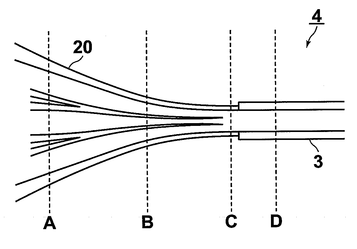 Multimode optical combiner and process for producing the same