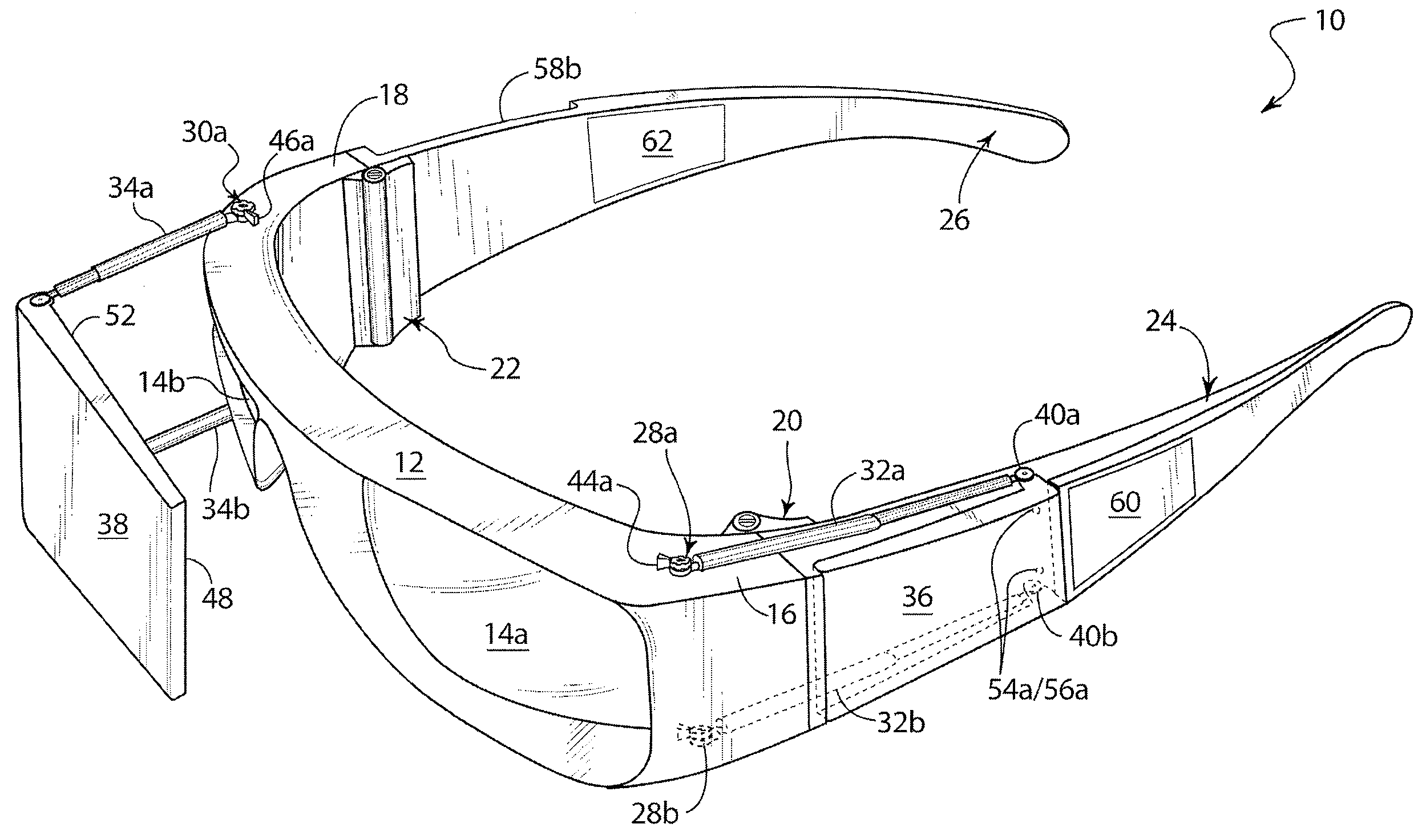 Eyeglasses with integrated telescoping video display