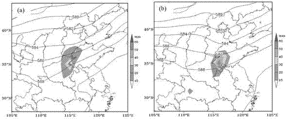 Data processing method for forecasting heavy precipitation weather