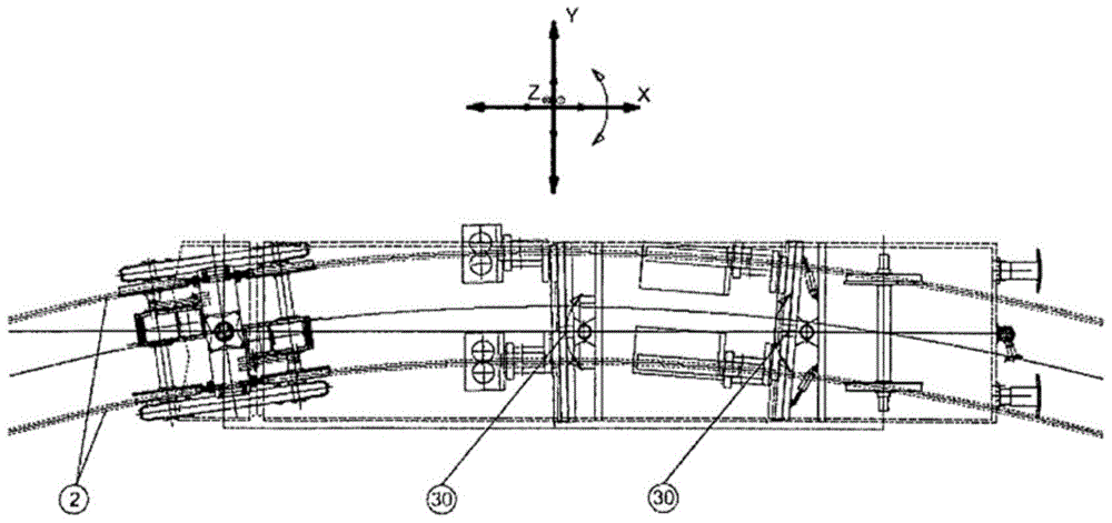 Equipment for rail handling with controlled tracking of handling tools