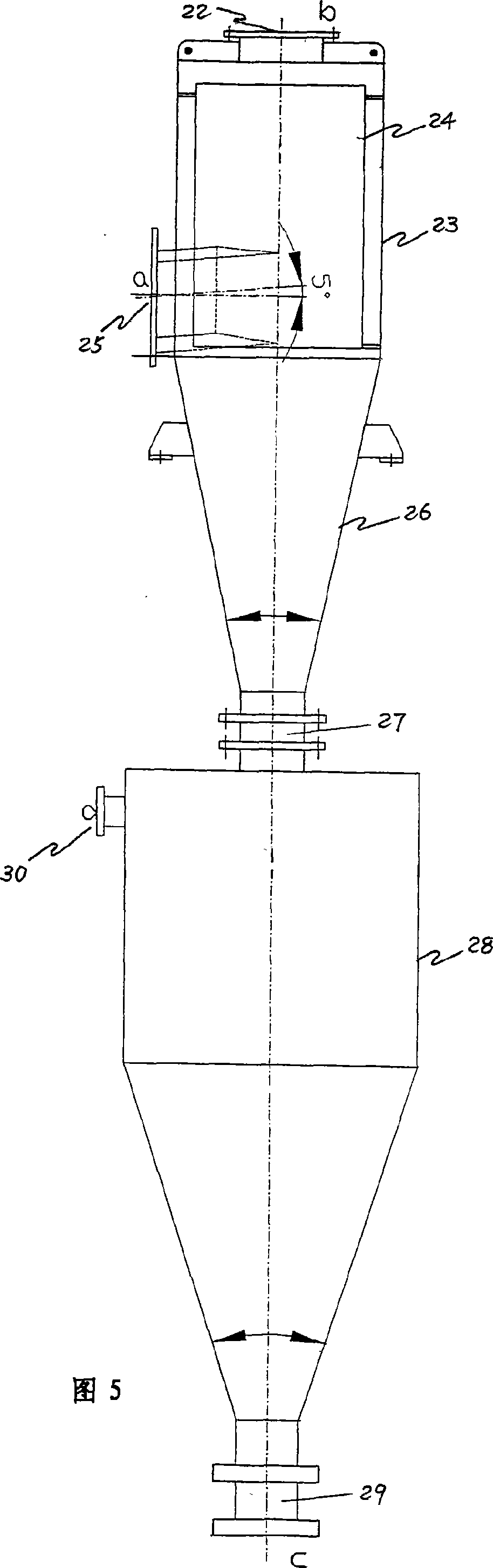 Powder granule circulation whirlwind multi-level grading device and its grading method and use