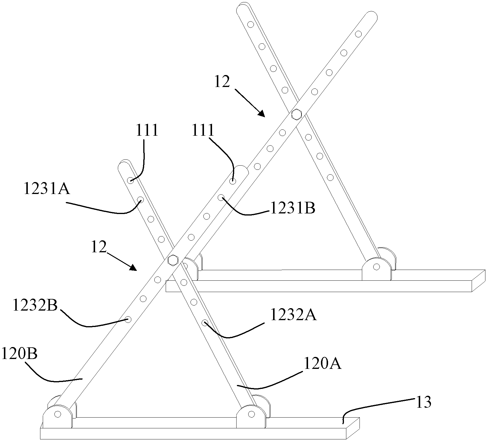 Table capable of realizing multi-angle regulation