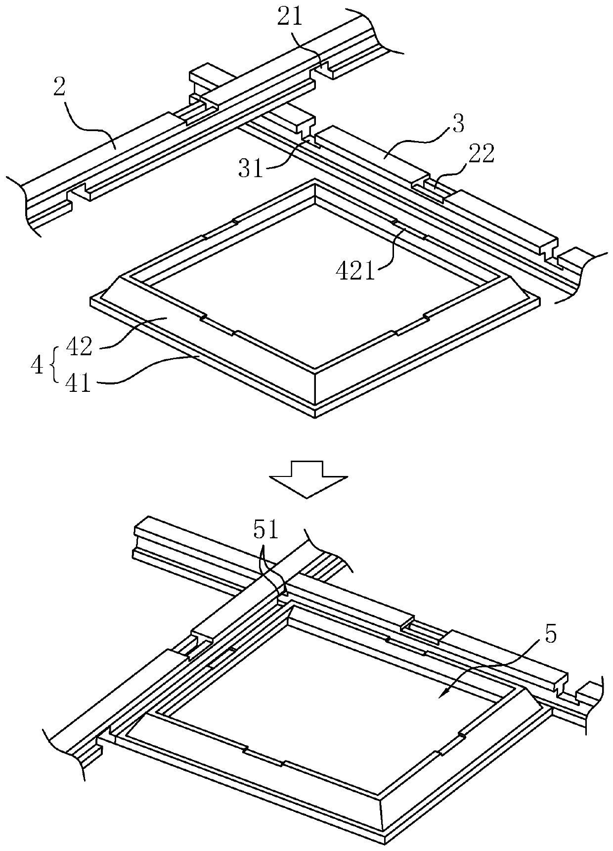 Installation structure and construction method of floors