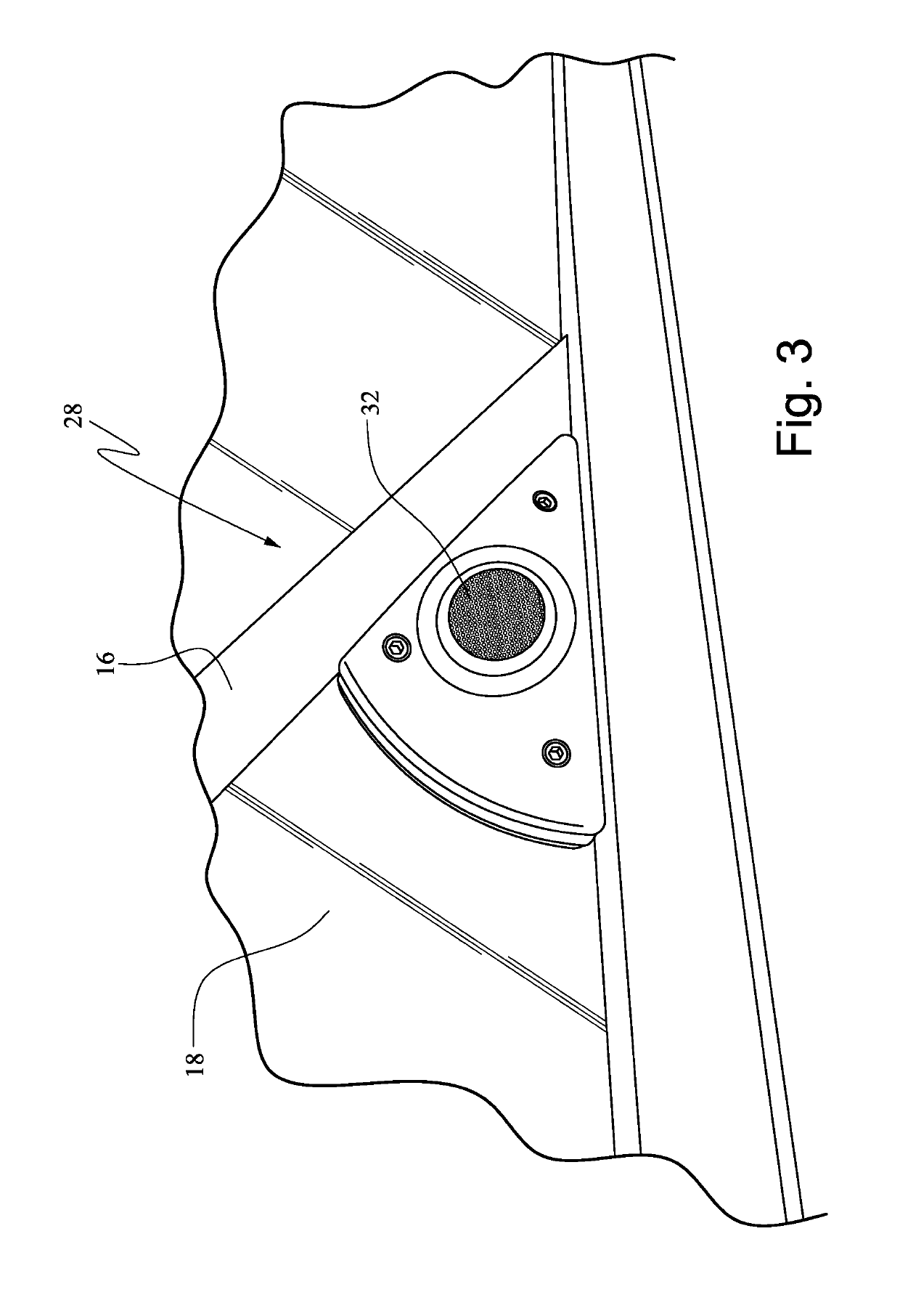 Boat windshield with integrated audio system