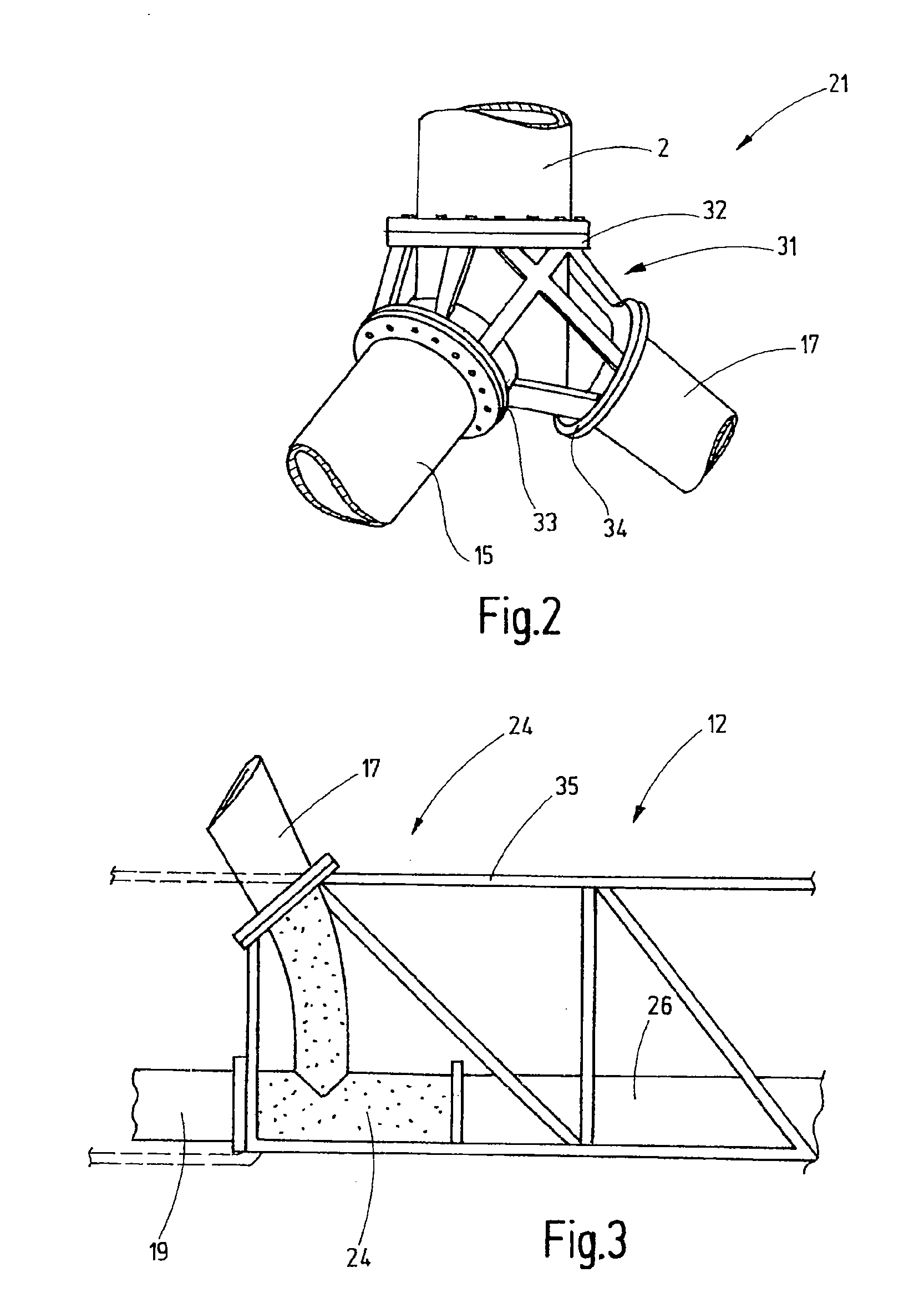 Floating foundation supporting framework with buoyancy components, having an open-relief design