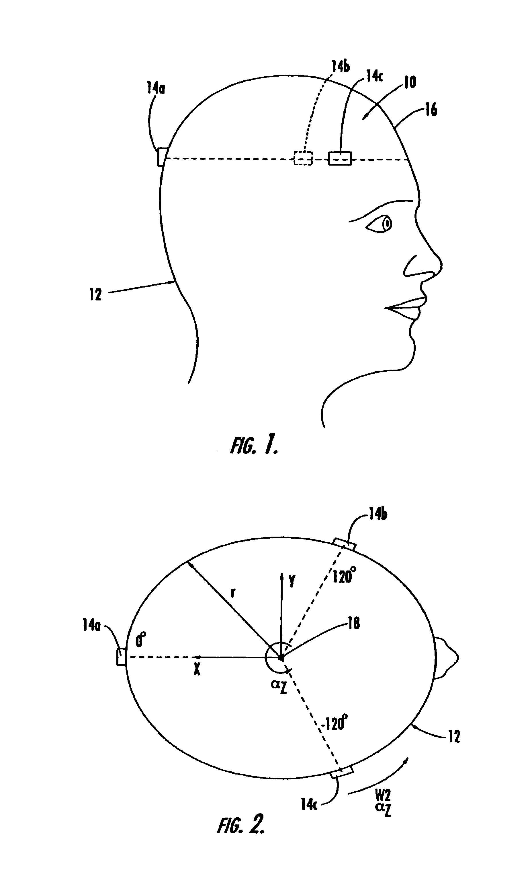System and method for measuring the linear and rotational acceleration of a body part