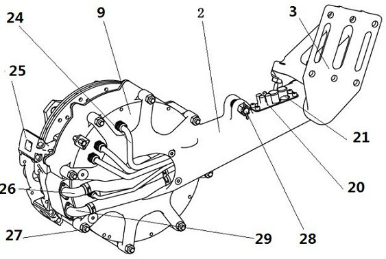 A single trailing arm hub motor drive module