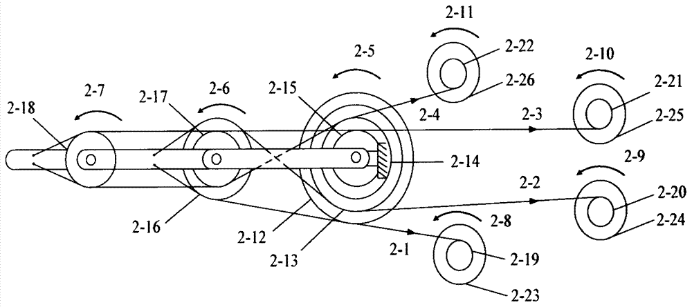 Branch analysis method for kinematics of driving robot with N freedom degrees through N+1 wires