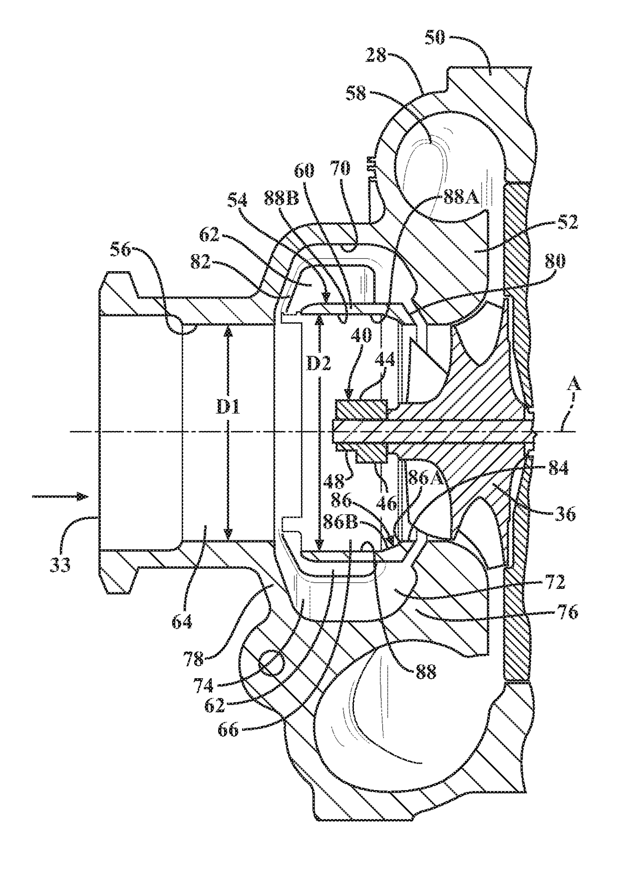 Turbocharger having improved ported shroud compressor housing