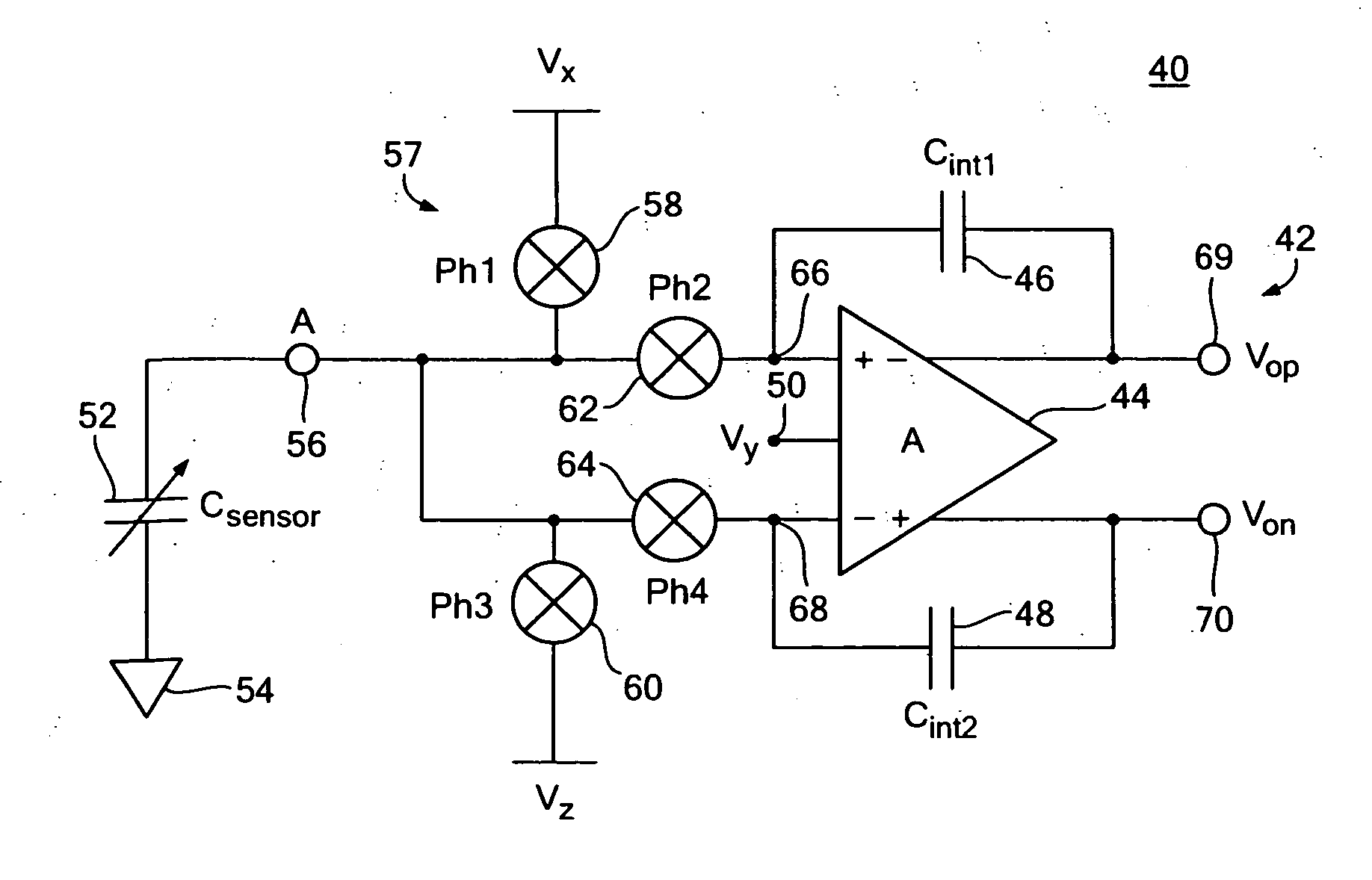 One terminal capacitor interface circuit