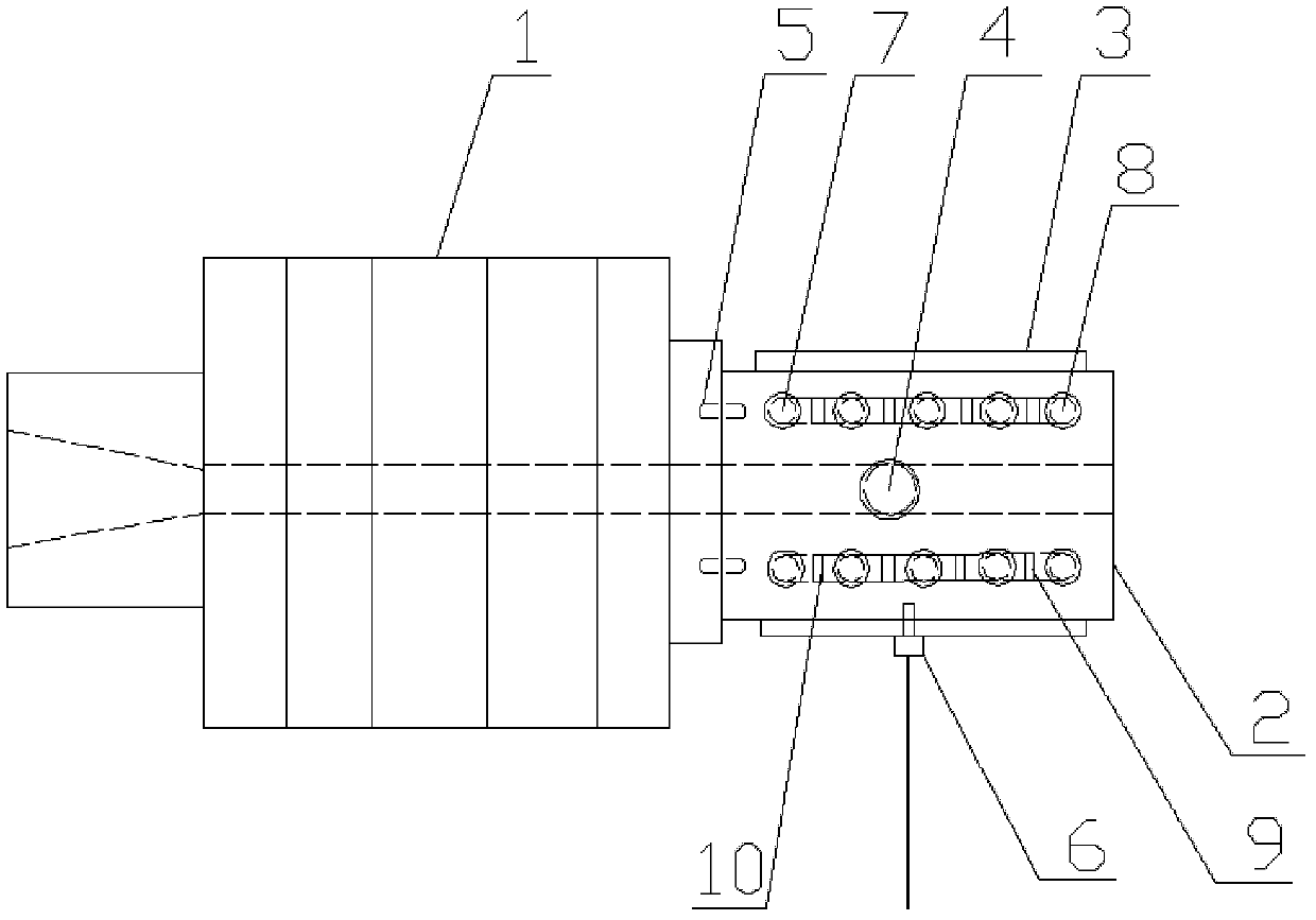 Extruding mould applicable to PET (Polyethylene Terephthalate) profiled bar