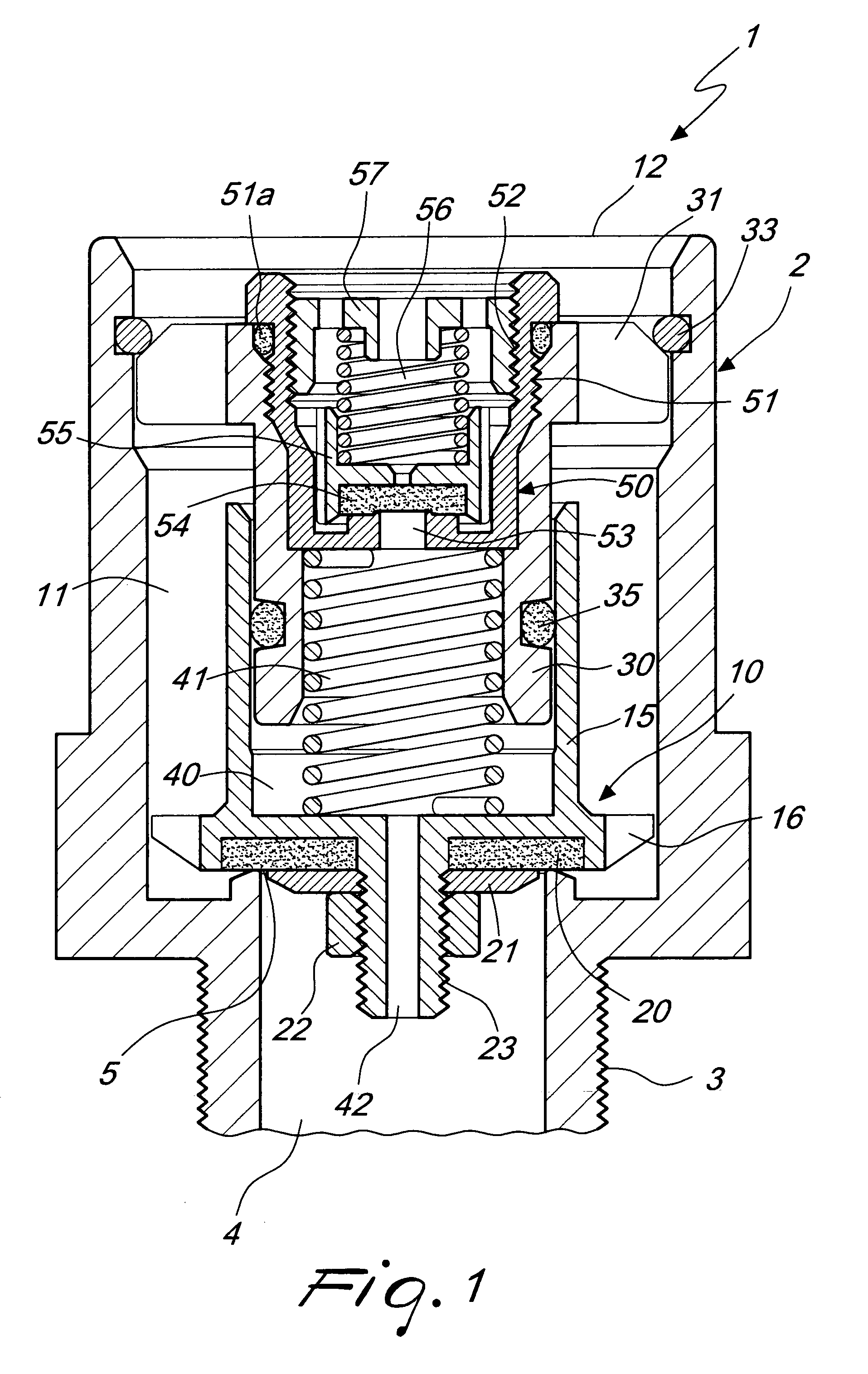 Spring-loaded pressure relief valve, particularly for containers of pressurized fluids