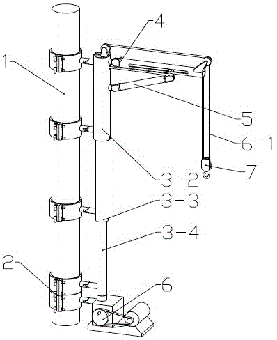 Folding type suspension arm device supported by electric pole