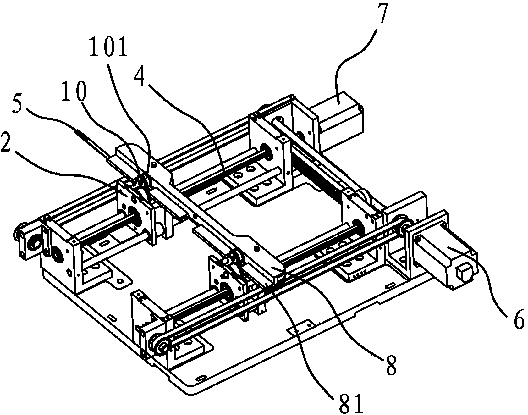Template transmission mechanism for template-transporting sewing machine
