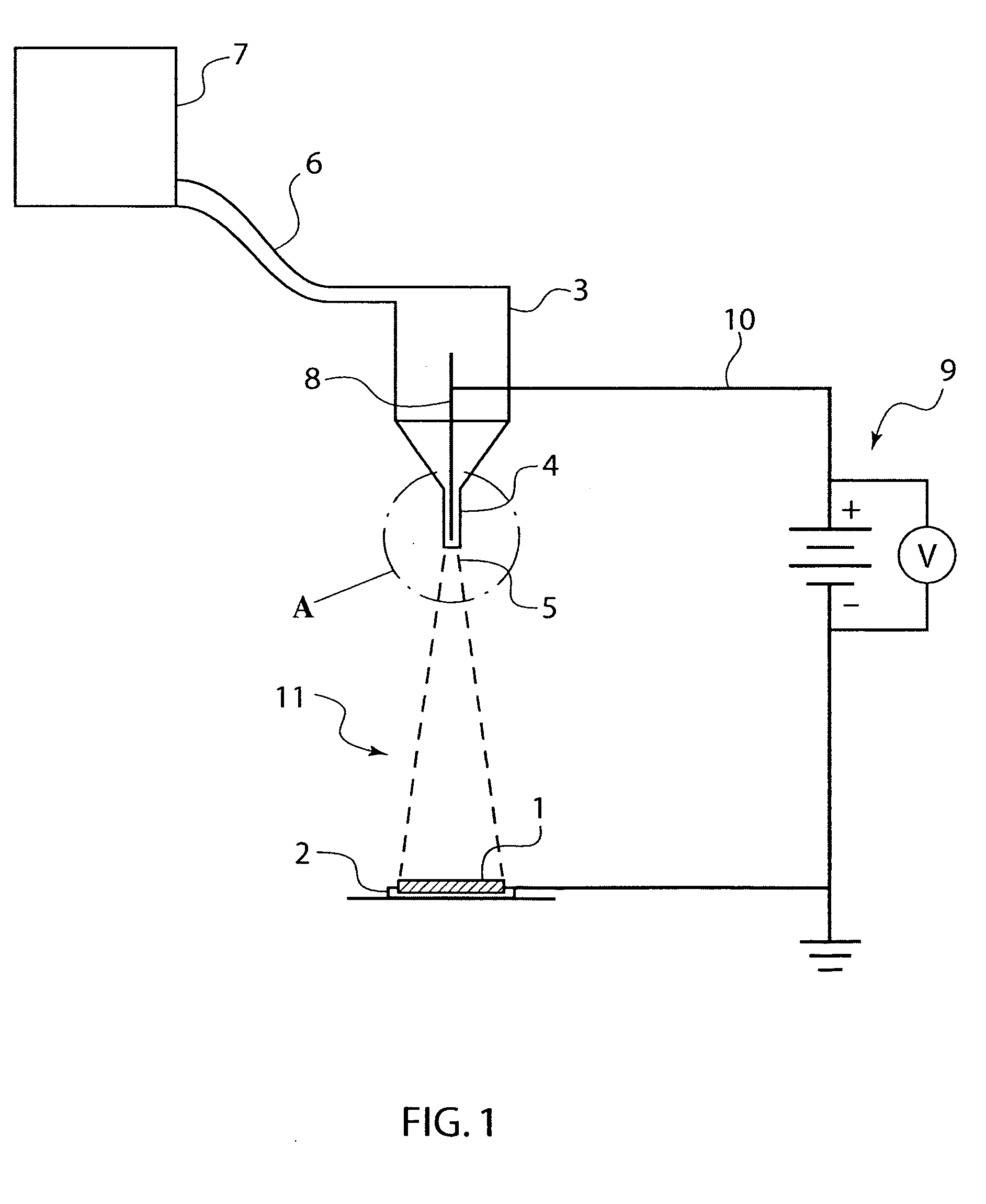 Apparatus and method for field-injection electrostatic spray coating of medical devices