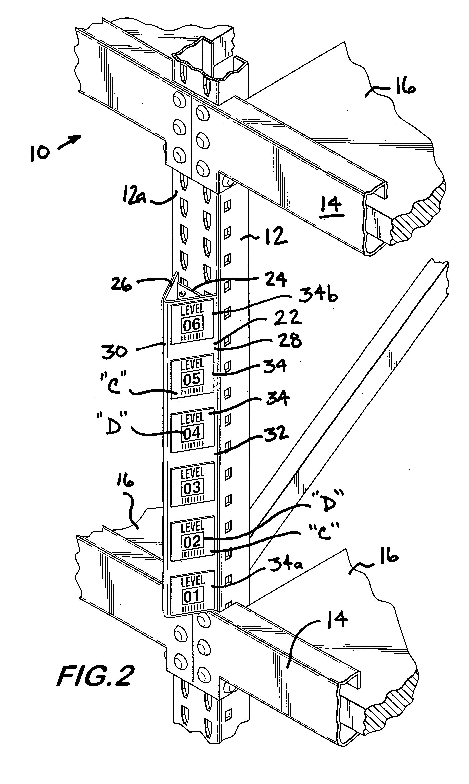 Method and apparatus for facilitating bar-code scanning of rack contents using rack column mounted display