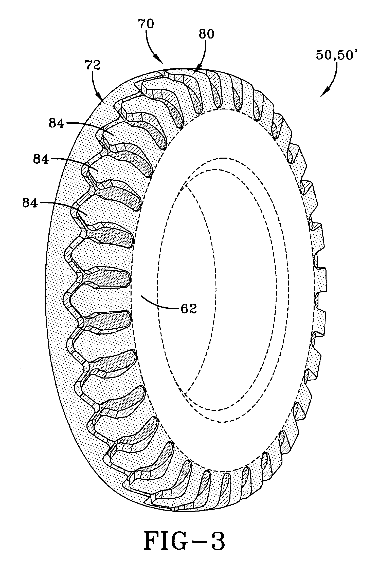 Pneumatic driver tire for tracked vehicle