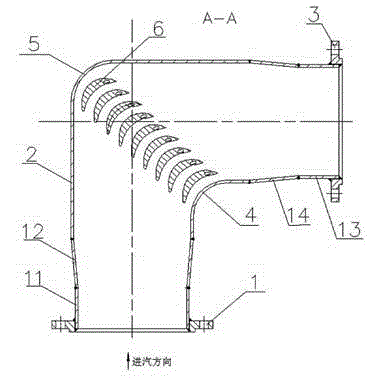 Marine square box type bending pipe dehumidifying apparatus