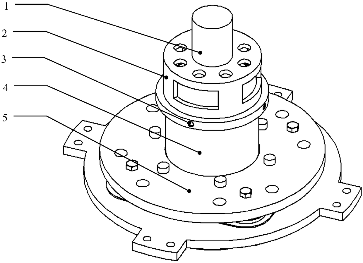 A light and small pan-tilt frame torque motor and photoelectric code disc combined connection device