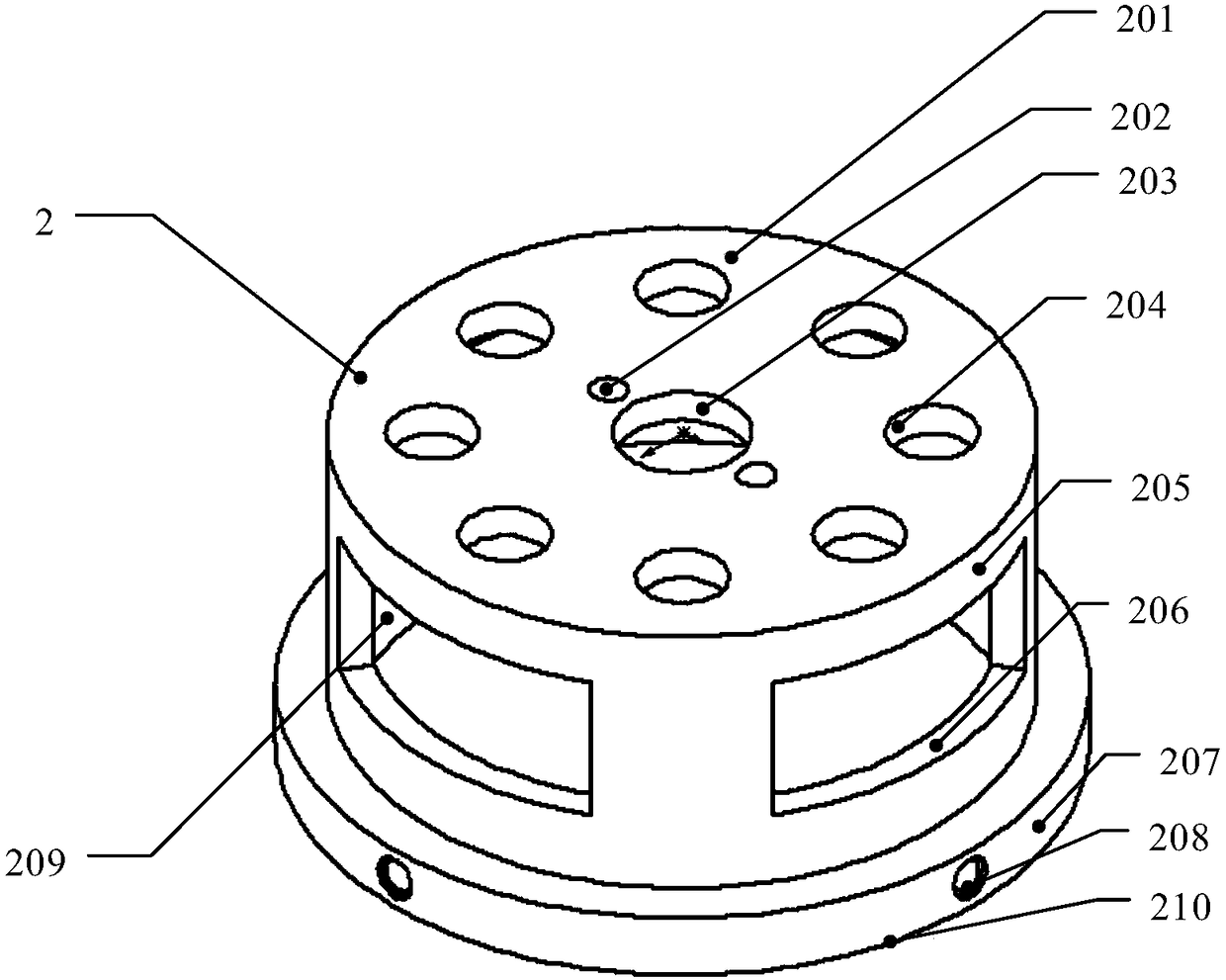 A light and small pan-tilt frame torque motor and photoelectric code disc combined connection device