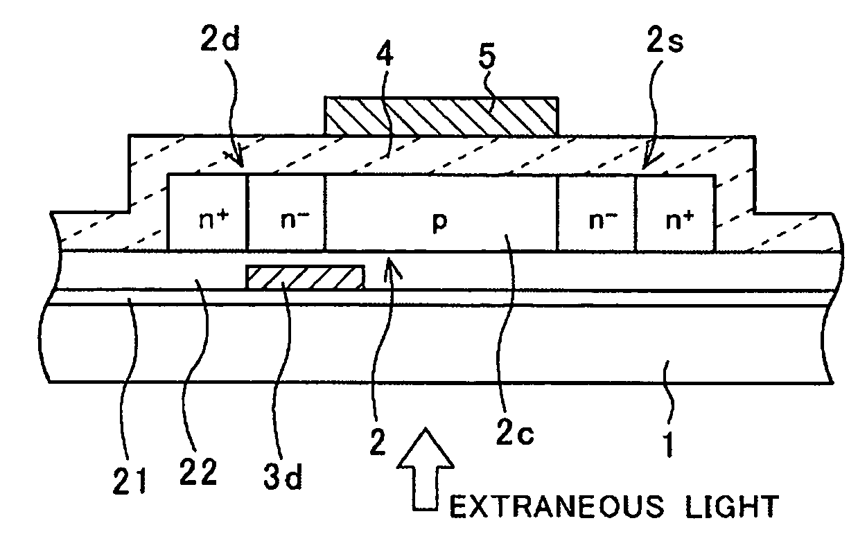 Thin film transistor and organic electroluminescent display device
