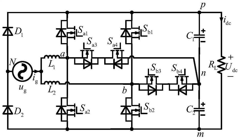 Three-level rectifying charger with single-phase T-shaped interleaved parallel structure