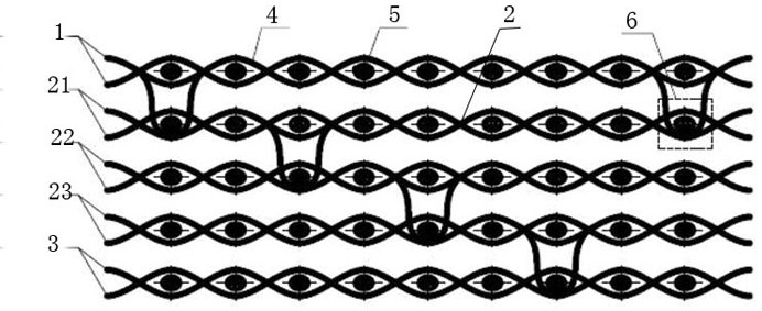 Antibacterial massage health care insole fabric formed by three-dimensional three-dimensional weaving and its weaving method