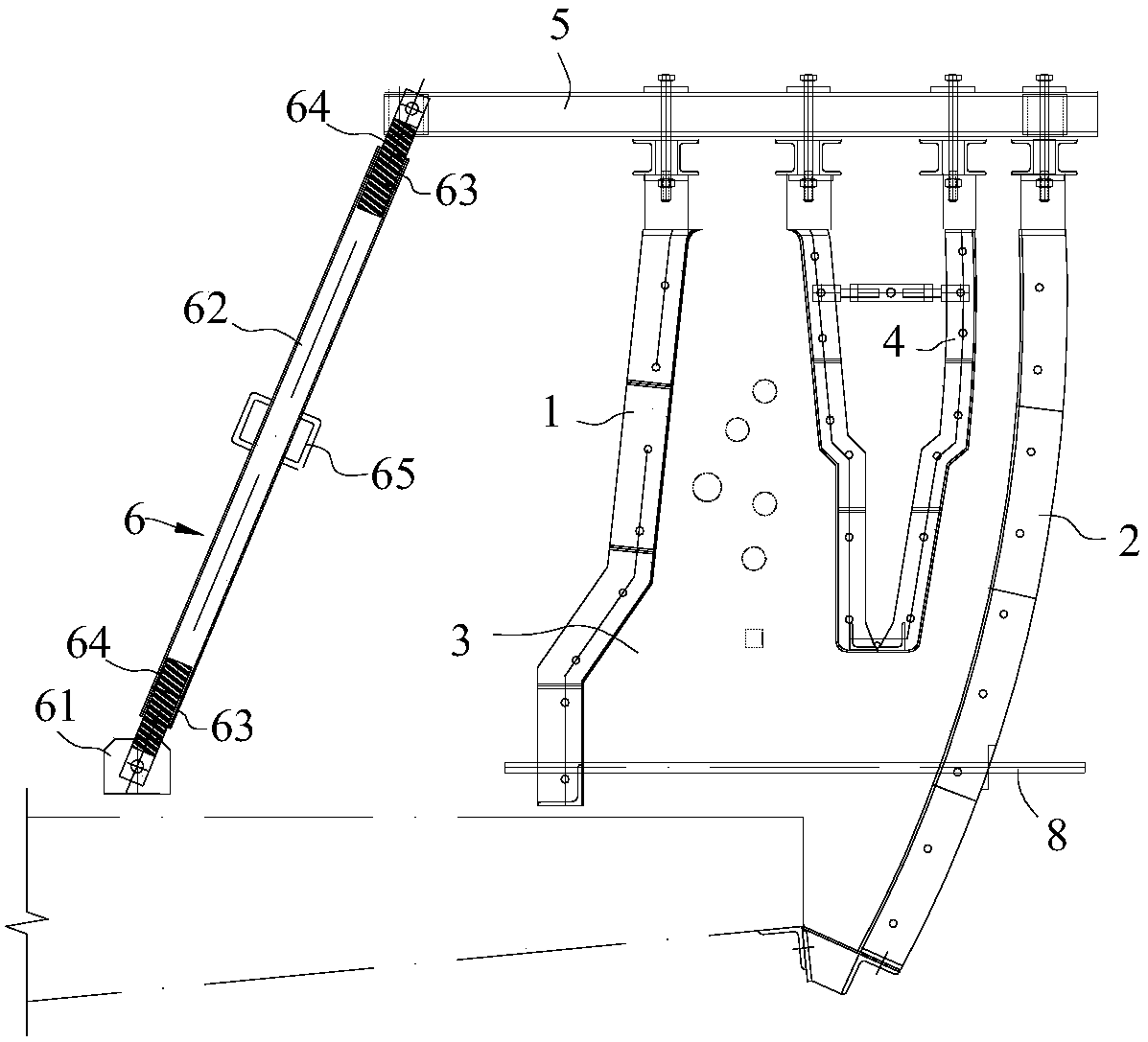A method for strengthening the formwork of the cast-in-place flower pool type anti-collision wall of an urban overpass