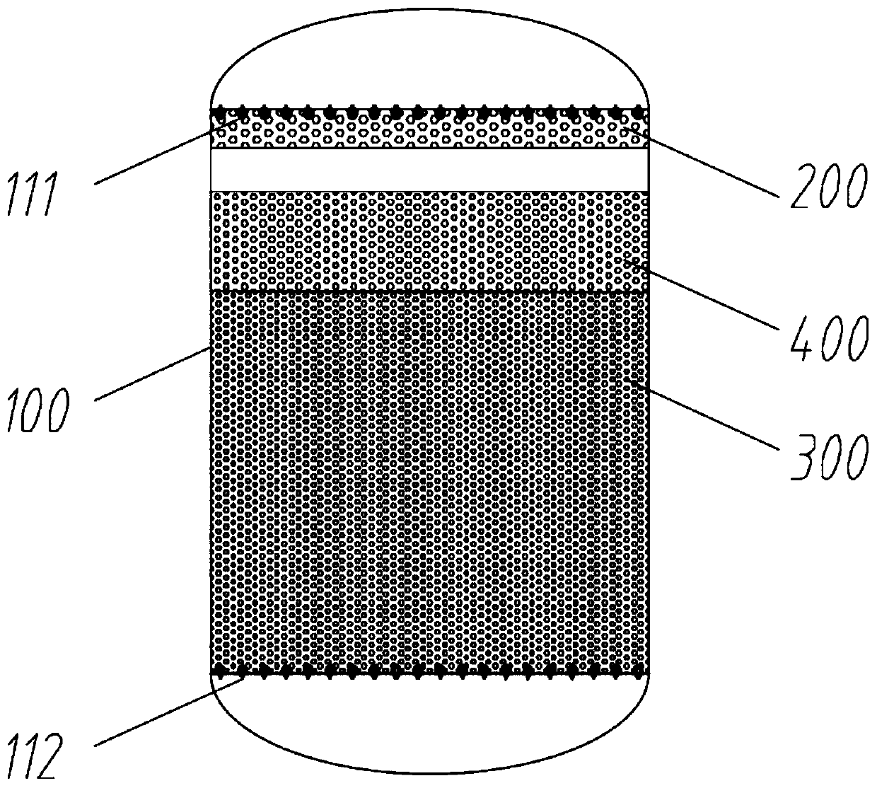 Fixed bed capable of realizing supporting bed regeneration and regeneration process thereof