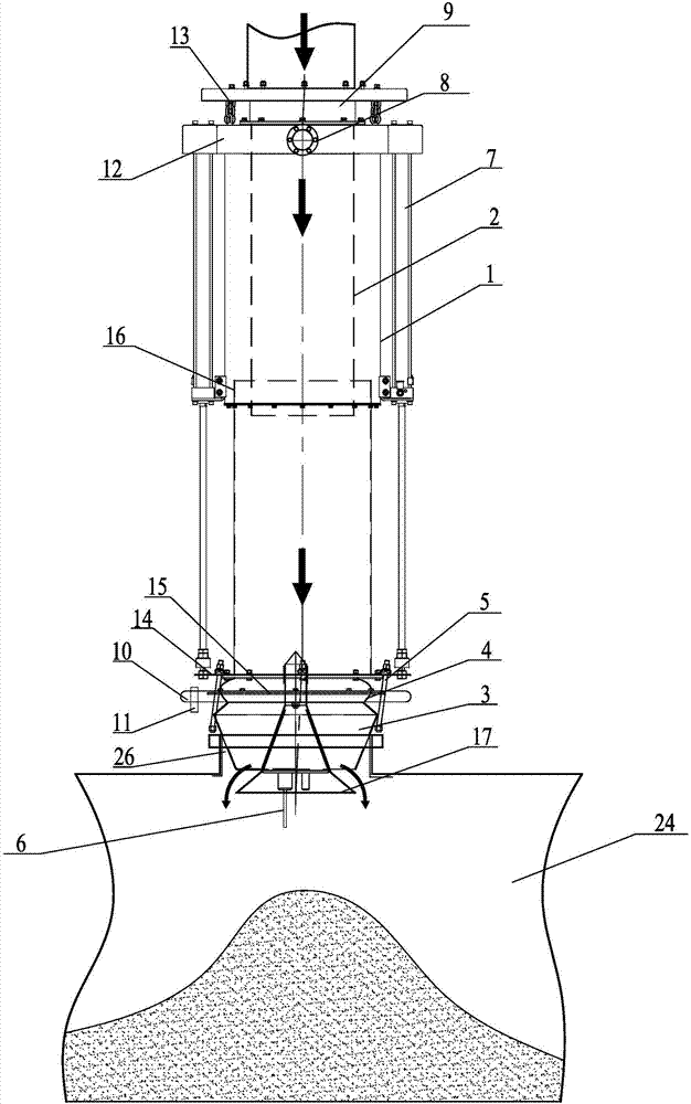 Telescopic charging pipe for powder and granular tanker with positioning guidance