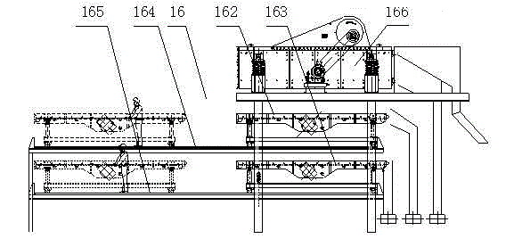 Movable linear vibrating screen and method special for dry sand making production line