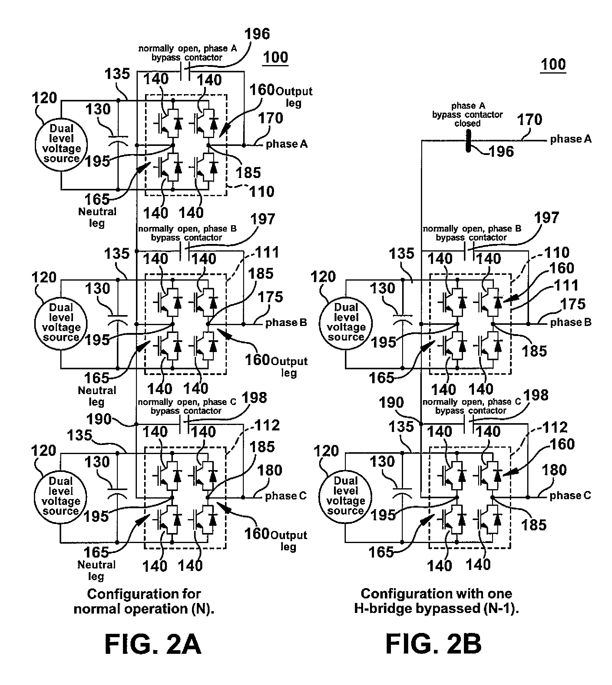 Dual voltage wye-connected H-bridge converter topology for powering a high-speed electric motor