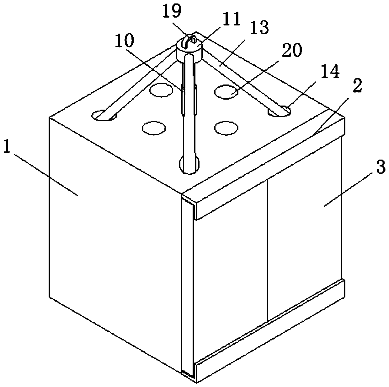 A shock-absorbing structure for an elevator car